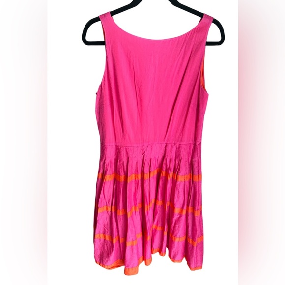 Talbot's Pink and Orange A Line Pleated
Striped Skirt Dress Size 12 - Picture 3 of 8